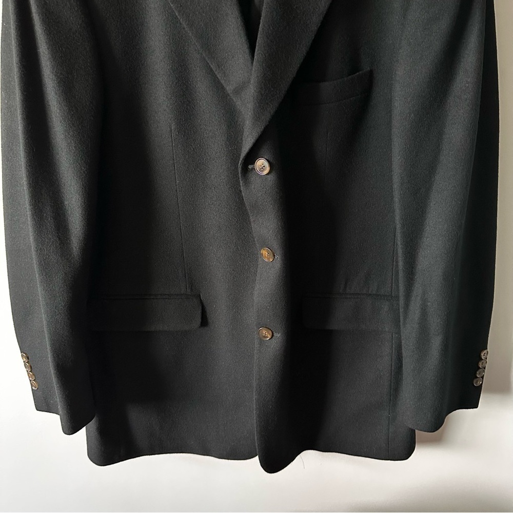 Bill Blass Blazer Men's 44L Black Single Breasted 3 Button 100% Cashmere - Picture 3 of 15